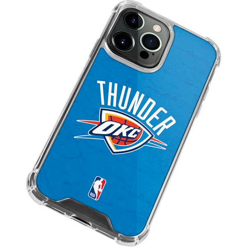 NBA OKC Thunder Distressed iPhone 14 Pro Clear Case
